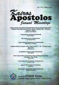 Image of Kairos Apostolos: jurnal misiologi Vol.1 No.1 Tahun 2018